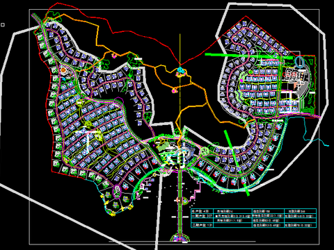  度假别墅区规划cad平面图 