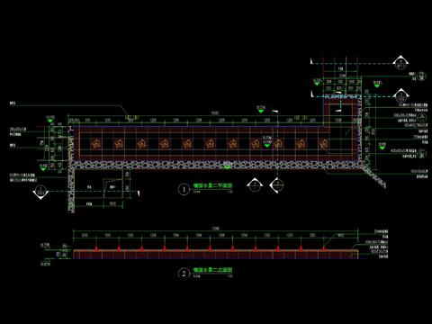  现代镜面跌水叠水水景节点大样 
