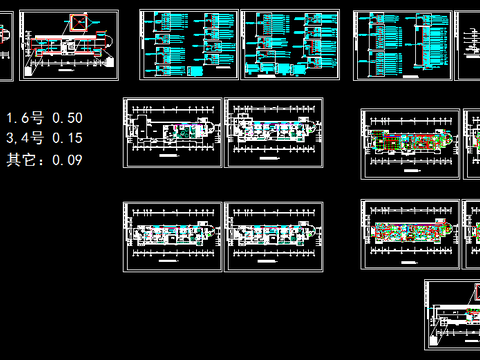  招待所宾馆电气设计cad施工图 