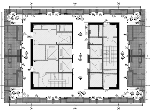  丹健国际-西安凯悦酒店标准层公区走廊cad施工图 