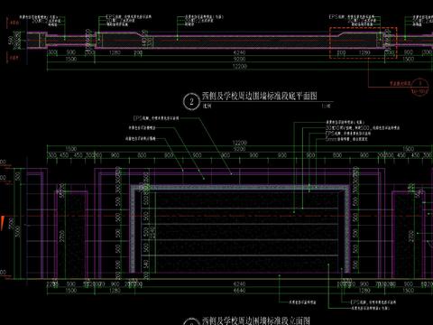  欧式真石漆EPS线脚围墙CAD施工图 