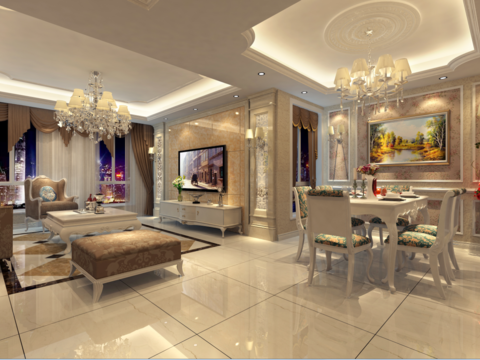  龙湫湾简欧客餐厅卧室CAD施工图 