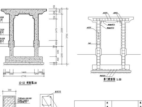  艺术花架cad大样图 