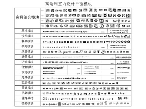  高端设计平面cad图库 