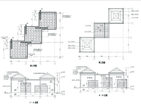  三连亭cad大样图 