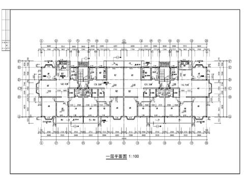  多層公寓建筑CAD施工圖 