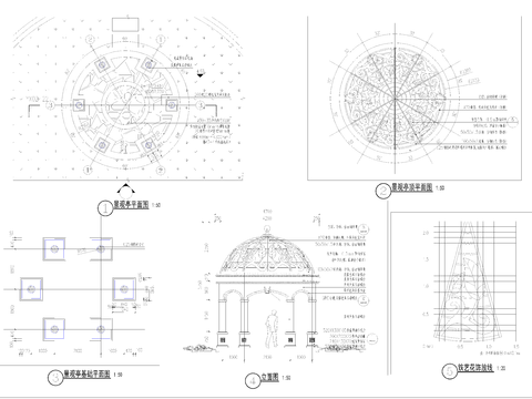  欧式风格生态景观亭CAD图库 