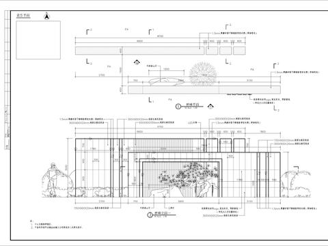  特色入户景墙细部CAD施工图 