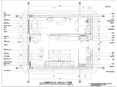  未來主義標(biāo)準(zhǔn)客房竣工圖 