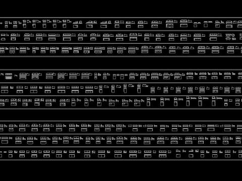  沙发平面图立面图cad图库 