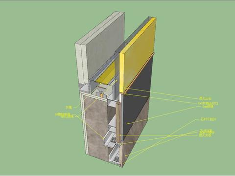  玻璃与石材cad节点图 