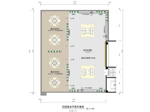  學(xué)校休閑露臺cad平面圖 