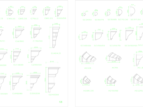  CAD线板大样CAD参考 
