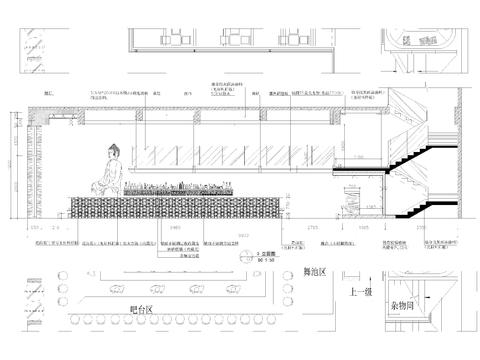  时尚餐厅立面装饰cad大样图 