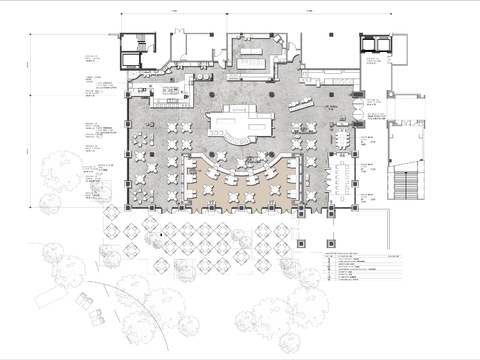  五星级酒店全日餐厅cad平面图 