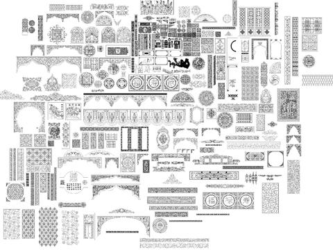  中式雕花cad图库 