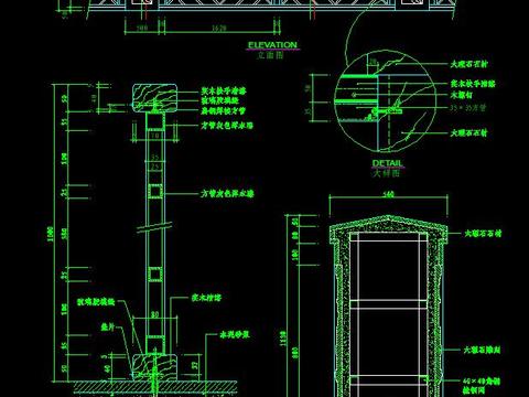  楼梯栏杆CAD节点大样 