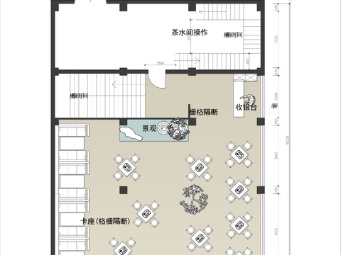 新中式茶馆cad平面图 