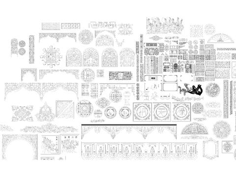  中式雕花设计cad施工图 