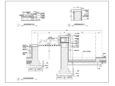  矮墙 景墙节点大样图 