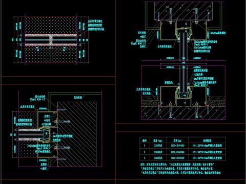  玻璃隔断cad大样图 