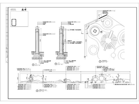  儿童活动区景墙细部CAD节点大样 