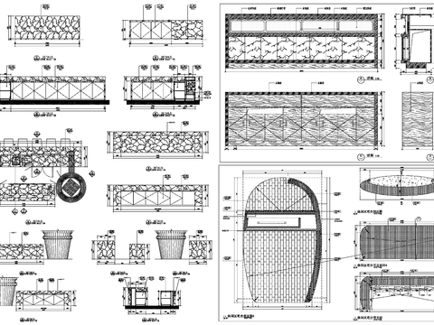  吧台柜台餐台柜子设计详图剖面大样图设计cad图库 