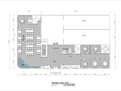  1000㎡两层私房菜馆cad平面图 