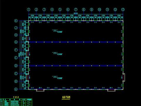  18米跨门钢结构家具厂cad施工图 