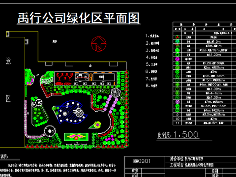  公司庭院綠化設(shè)計(jì)cad施工圖 