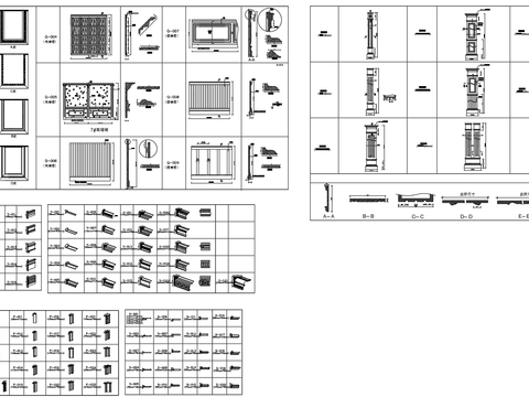  欧式角线CAD大样图图库 