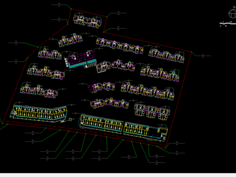  住宅cad总平面图 