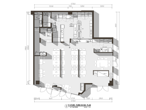  烧烤店烤肉店餐饮室内cad平面图 