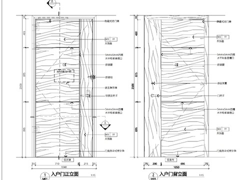  酒店客房入户门大样设计cad施工图 