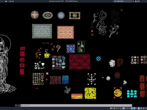  中式元素cad图库 