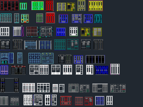  衣柜cad立面图库 