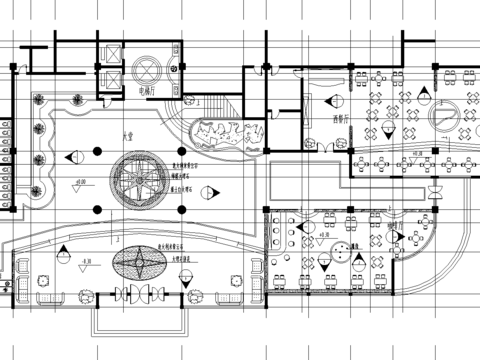  西餐厅cad平面图 