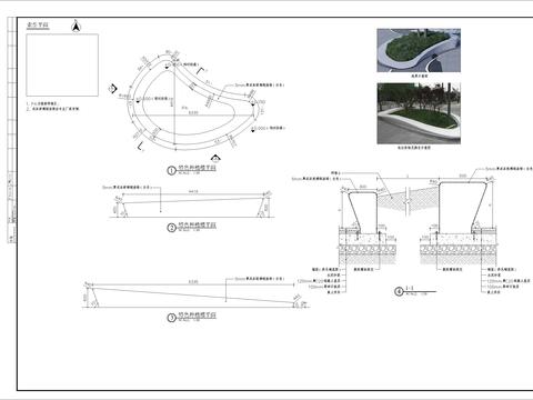  玻璃钢种植槽细部CAD节点大样 