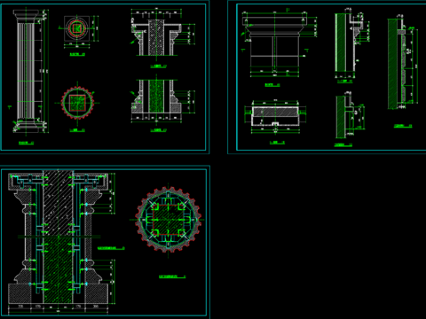  陶立克柱cad大样图 