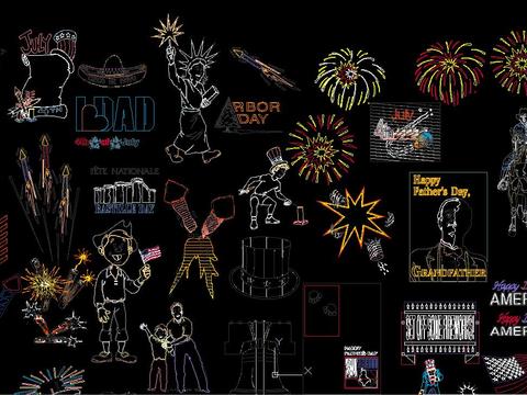  节日装饰素材cad图库 