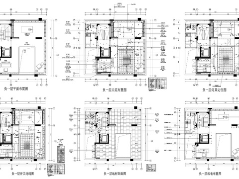 家具布置强电弱电给排水插座空调cad施工图 