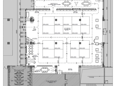  陶瓷展廳平面布置CAD施工圖 