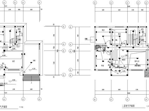  农居房电气cad施工图 