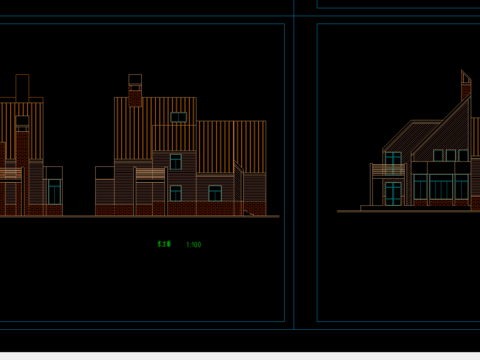  排屋别墅建筑图纸 