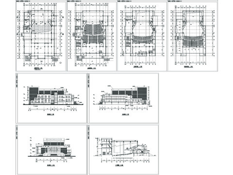  报告厅建筑CAD施工图 