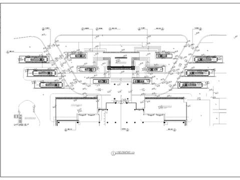  小区入口cad平面图 