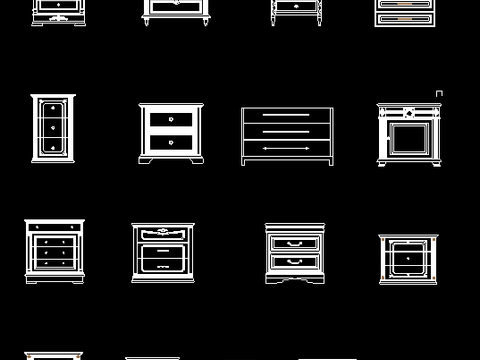  床头柜CAD施工图 