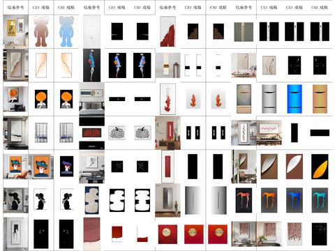  网红挂画临摹CAD图库 