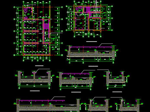  水池防水构造cad大样图 