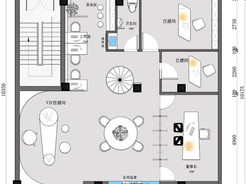  直播间cad平面图 